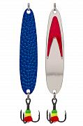 Фото блесна зимняя 5813, вес 10,0 гр, длина 60 мм, цвет серебро красный галстук/прыщ синий rb